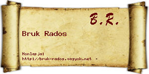 Bruk Rados névjegykártya